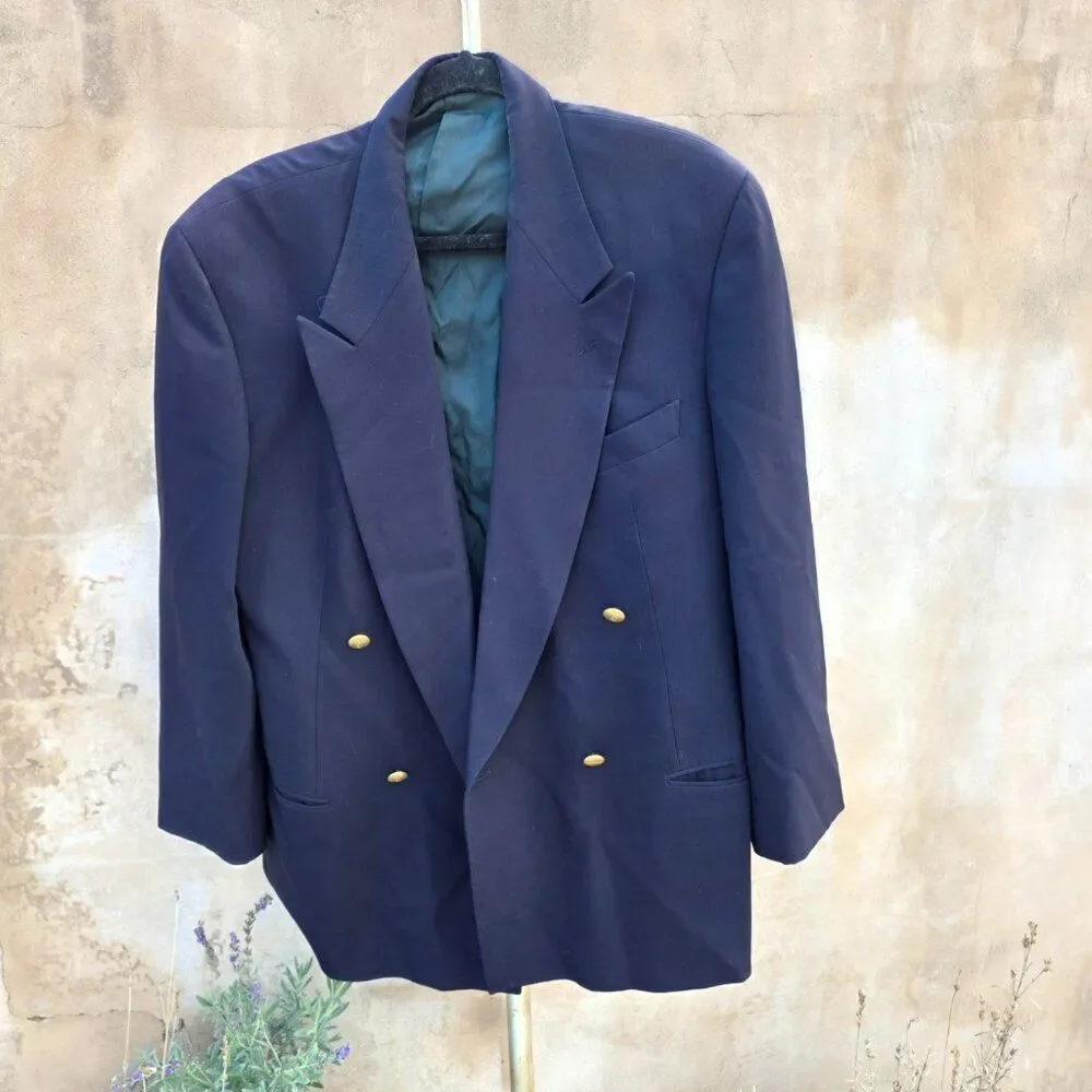Giorgio Armani le collezioni oversized double breasted blazer gold buttons